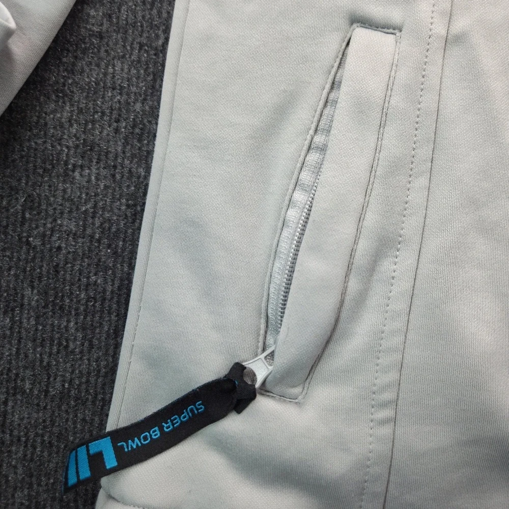 Super Bowl LII MN Full Zip Softshell Jacket Gray Mens Small BDA Performance‎